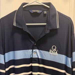 Polo by Ralph Lauren Navy and Sky Blue Striped Polo